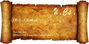 Uhl Csaba névjegykártya